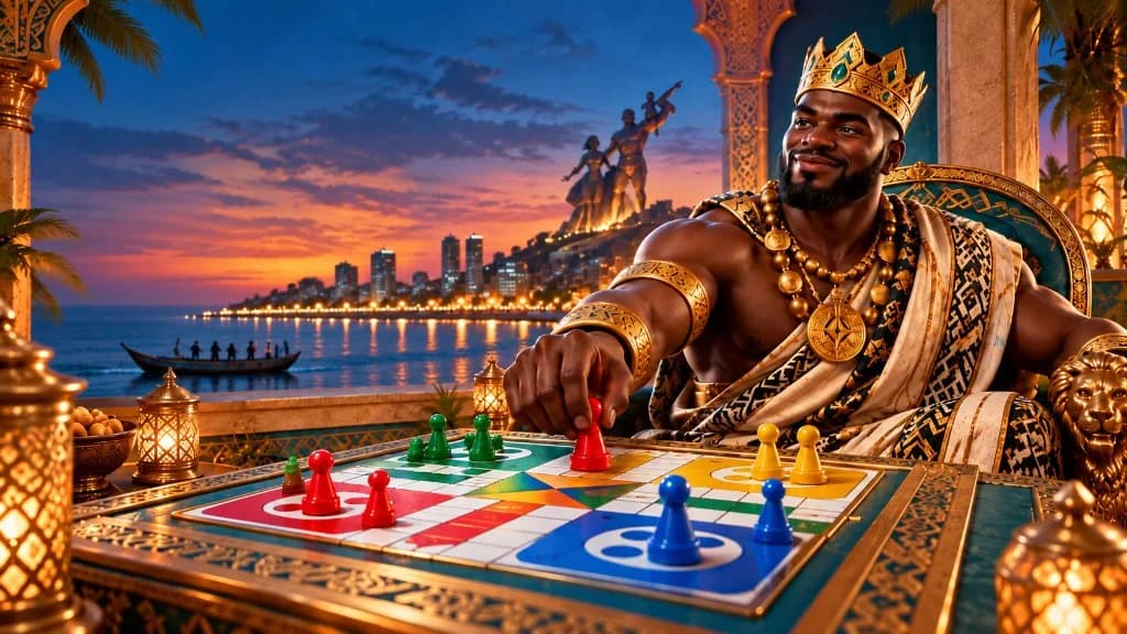 Le Buur assis sur son trône, une partie de Ludo devant Dakar