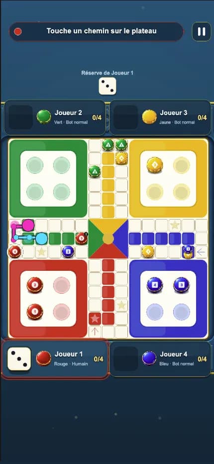 Plateau de Buur Ludo en pleine partie